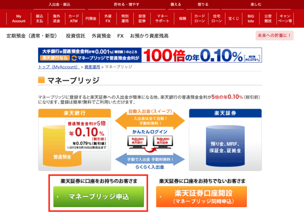 マネーブリッジ申込ボタン